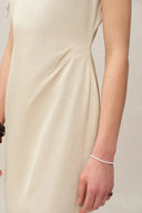 Devon Hand Woven Neckline Sleeveless Dress in Linen