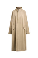 Esme Minimalist Oversized Long Trench Coat in Cotton Twill