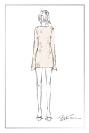 Esme Hand Crocheted Long Sleeved Short Dress in Merino Wool Blend