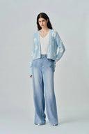 Prevernae Washed Wide-Leg Jeans in Cotton Denim