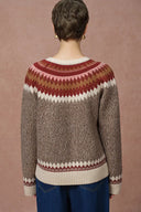 Freya Fair Isle Pony Sweater in Merino Wool Blend Knit