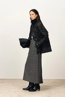 Isla Contrast Collar Quilted Down Jacket in Water-Resistant Cotton