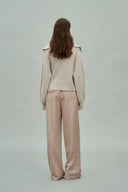 Perina Oversized Turtleneck Sweater in Wool-Cotton Blend Knit
