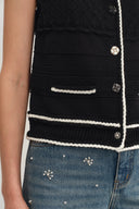 Silvy Tweed Sleeveless Top in Textured Cotton