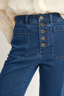 Sarah Five Button Bootcut Jeans in Stretch Denim