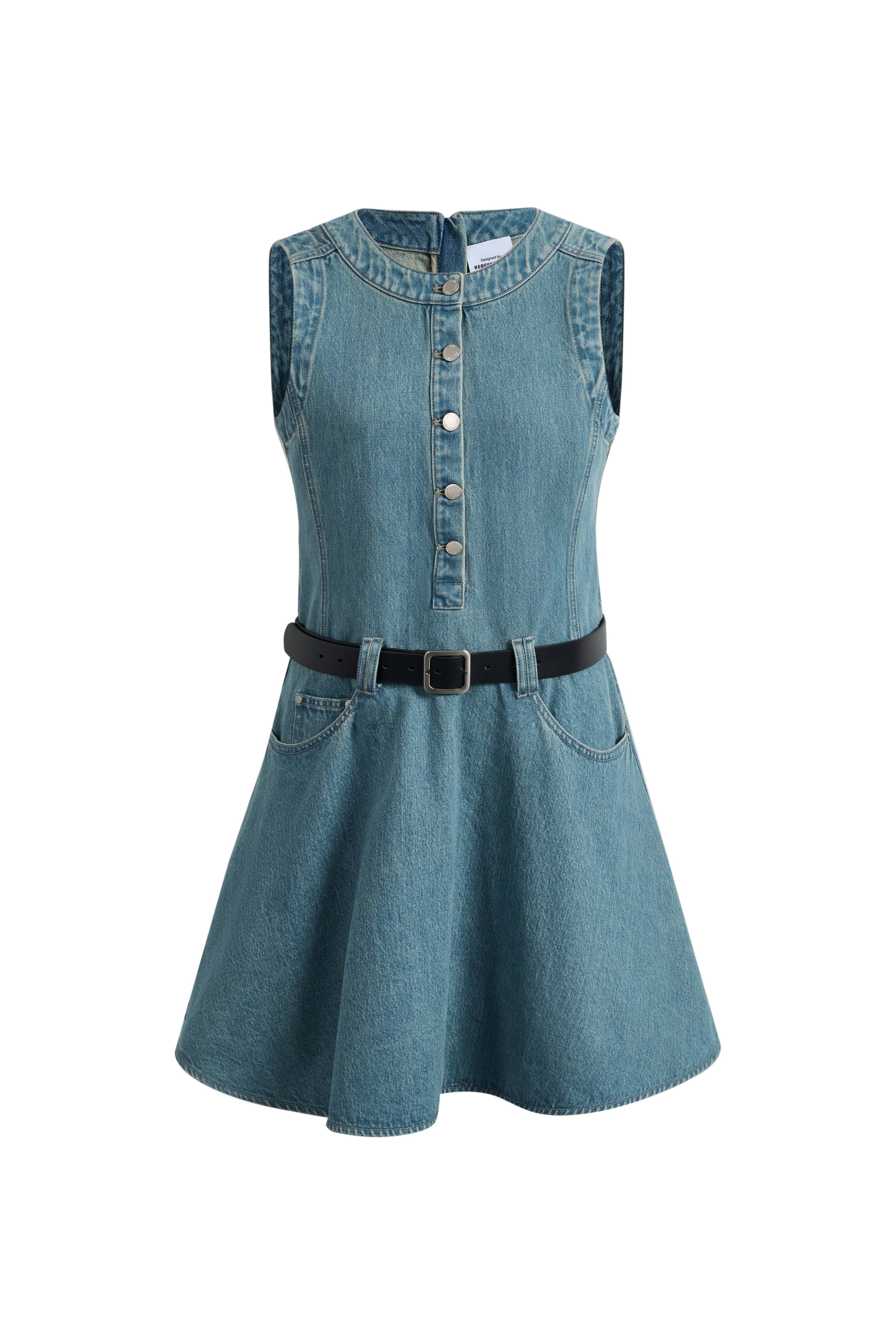 lisa denim dress Blue Denim Puff Sleeves Dress | Lisa - BlackPink