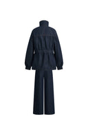 Solene Utility-Stil Figurbetonte Jacke und Jeans im Set aus Hanf-Misch-Denim