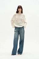 Sally Knit Sweater in Angora Mohair