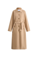 Barga Single Breasted Long Trench Coat in Cotton