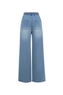 Bulb Pull-On Verwaschene Jeans aus Baumwoll-Denim