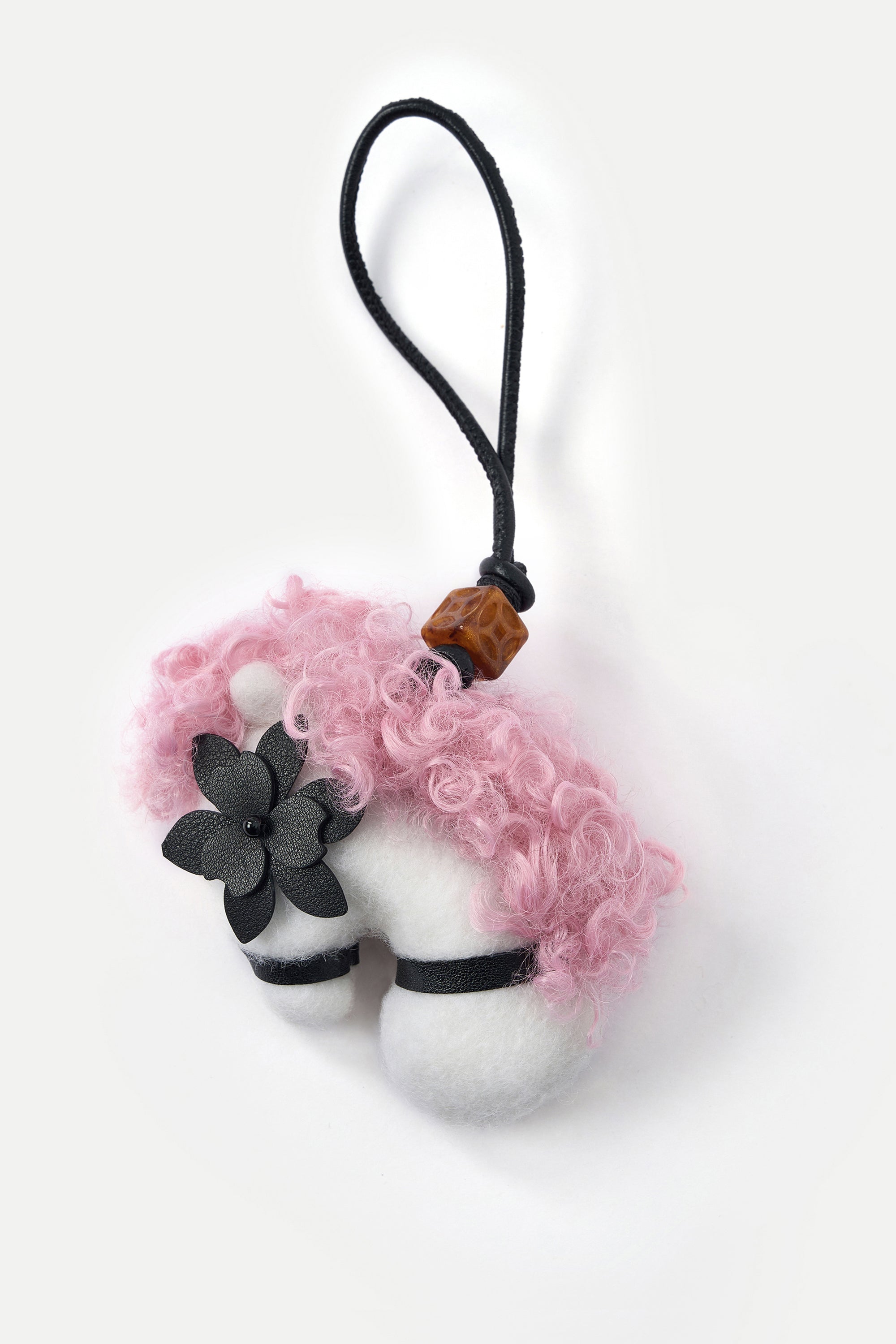 Sita Pony Bag Charm in Wool Felt and Leather