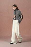 Halsey Argyle Sweater in Merino Wool Silk Blend