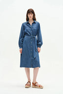 Lia Long Sleeve Dress in Lyocell Denim