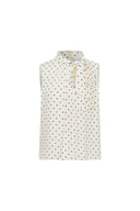 Elen Polka Dot Halter Neck Sleeveless Top in Mulberry Silk