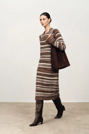 Ella Striped Wool Dress in Baby Alpaca Blend