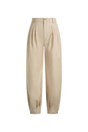 Wilderness Balloon-Leg Tailored Pants in Fine Acetate And Lamb Wool Blend