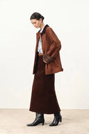 Coco Straight Skirt in Corduroy Cotton