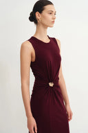 Vestito senza maniche annodato Maja in maglia Tencel Merino