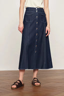 Completo Top Gilet e Gonne Coordinati Sloane in Denim Tencel in Denim Leggero di Cotone