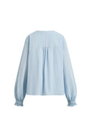 Chemise française Crepus rayée à franges et nouée en jacquard de coton