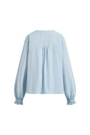 Crepus Gestreiftes französisches Hemd mit Fransenbändern aus Baumwoll-Jacquard