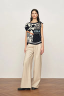 Gracie Scarf Panel Tie Shoulder Sleeveless Top in Viscose