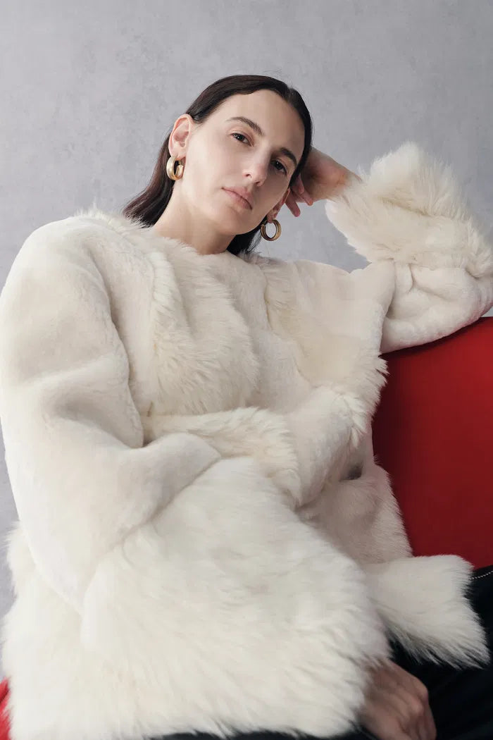 Alex Patchwork Fur Coat in Toscana Sheepskin and Australian Lamb Fur