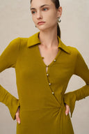 Vestido anudado Ruby en mezcla de lana y Thermolite