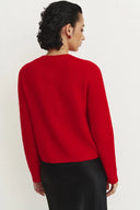 Otelie Monochrome Hand Embroidered Cardigan in Baby Alpaca Merino Knit