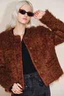 Peggy Boxy Cut Fur Coat in Mohair Faux Fur