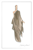 Avis One Shoulder Rhinestone Maxi Dress in Wrinkle Resistant Matte Satin