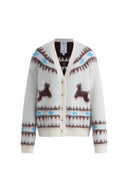 Elva Christmas Pony Knit Cardigan in Merino Mohair Multi-Yarn Knit