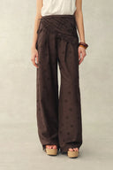 Pantalon Nina Cache-cœur Brodé en Coton