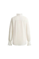 Cecilia Sand-Washed Ruffle-Trim French Blouse In Washed Cotton