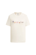 Lyra Hand-Painted Floral Logo T-Shirt in Cotton