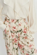 Penny Flora Wide Leg Pants in Mulberry Silk