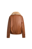 Sloane Vintage Padded Biker Jacket in Vegan Leather