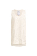 Lyra Beaded Sequin Sleeveless Top in Cotton Blend