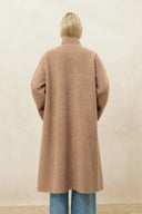 Tilda Camel Oversized Long Coat in Wool Blend