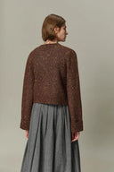 Natalie Knit Cardigan in Wool Speckled Yarn