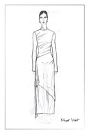 Robe maxi plissée à manches longues froncée Viet en tricot Tencel mérinos