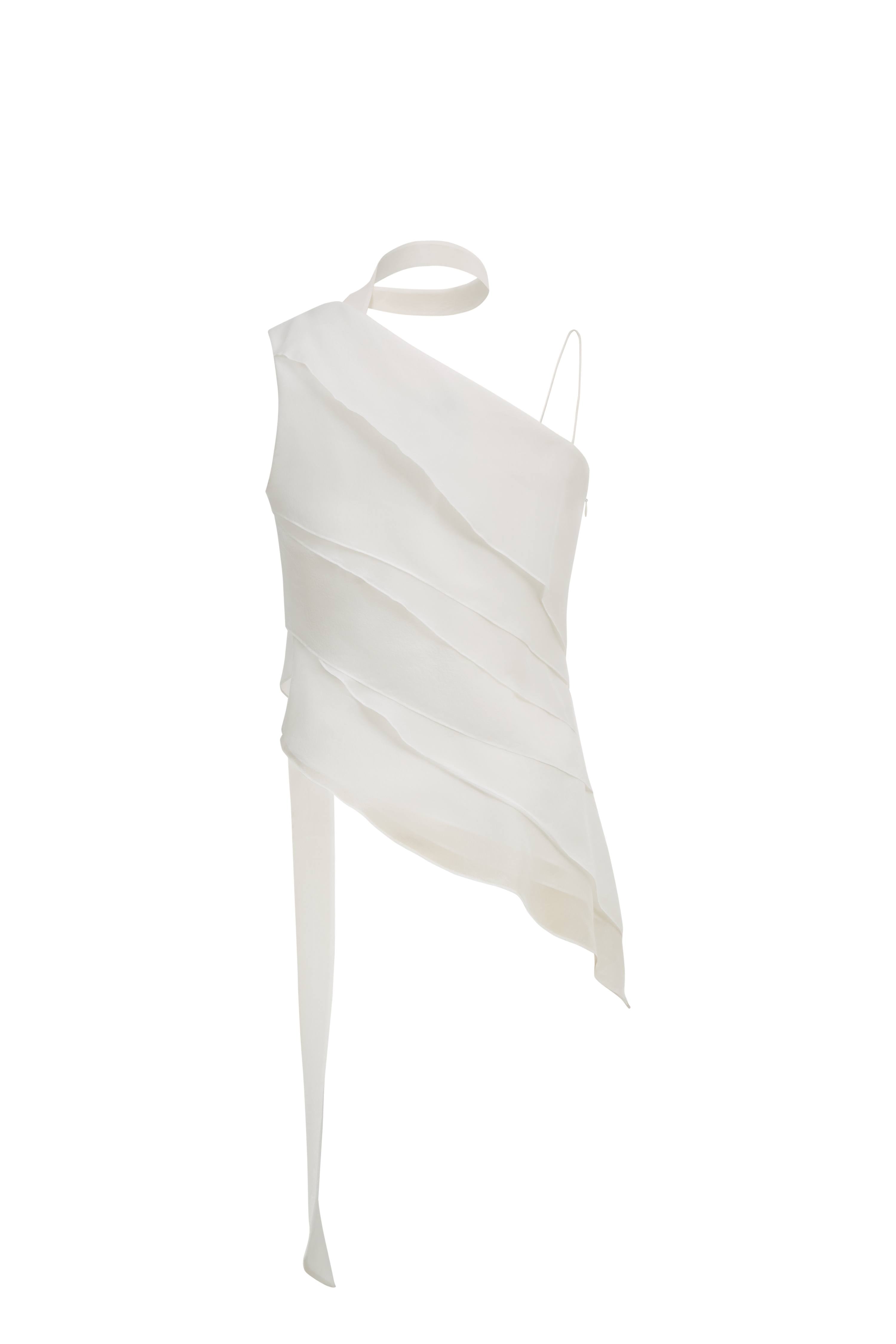 Veil Multilayered Ruffle Top in Sequin Mesh – fbrq.com