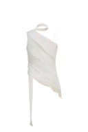 Veil Multilayered Ruffle Top in Sequin Mesh