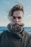 Isolde Drawstring Waist Parka Jacket in 90% White Goose Down
