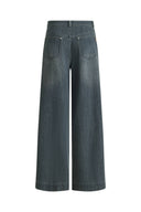 Moss Smoky Grey 3D Wide Leg Jeans in Micro Stretchy Denim