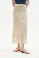Grazia Sleeveless Ruffled Hem Top and Skirt Set in Linen Blend Knit