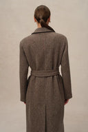 Uomo Asymmetric Coat in Merino Wool Tweed
