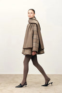 Cecilia Reversible Double Face Short Coat in Wool Cashmere Blend