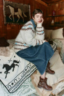 Elva Christmas Pony Knit Cardigan in Merino Mohair Multi-Yarn Knit