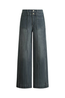 Moss Smoky Grey 3D Wijde Pijp Jeans in Micro Stretch Denim
